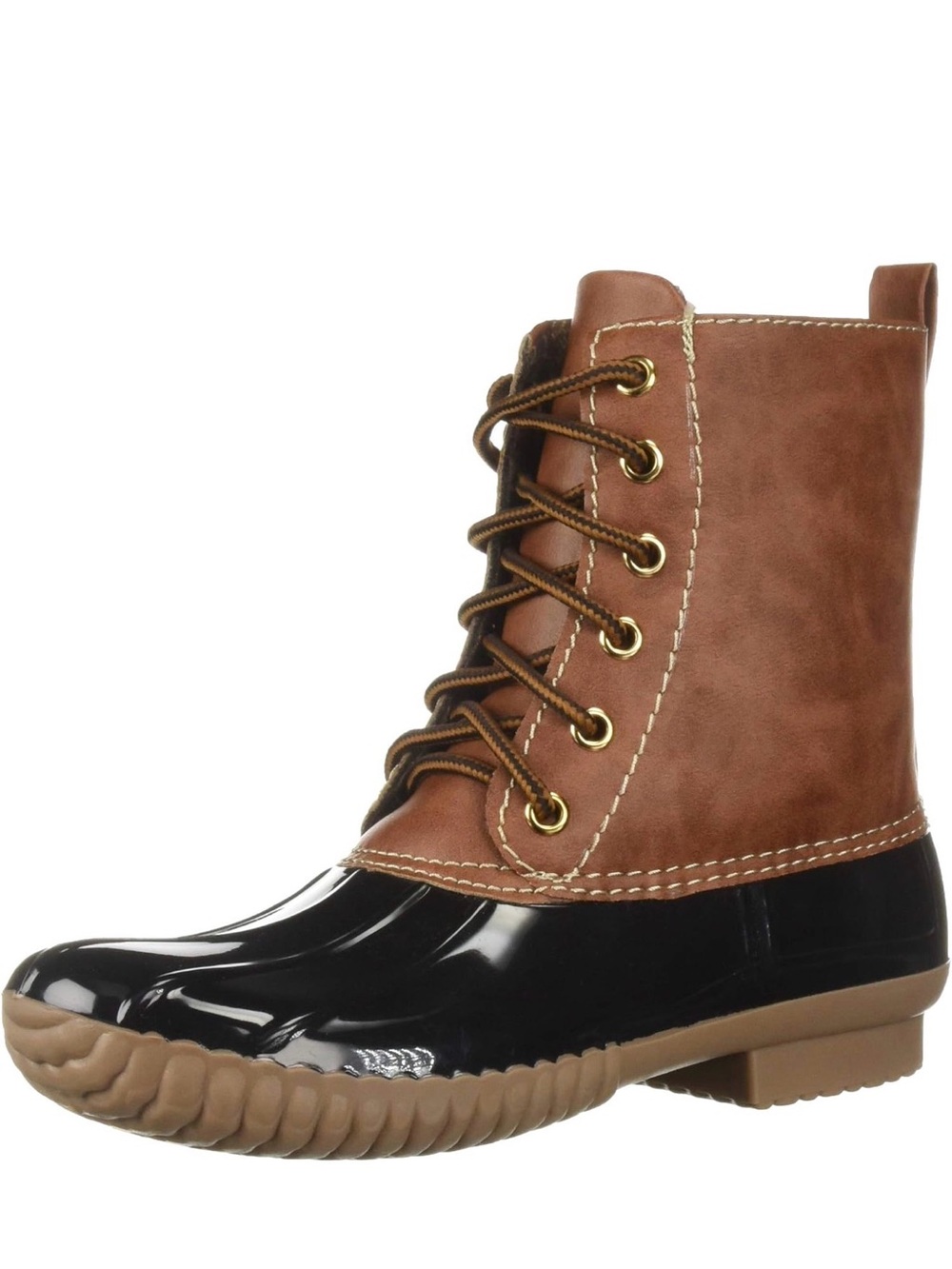 NWOT Yoki Two-Tone Brown and Black Lace-Up Women's Boots